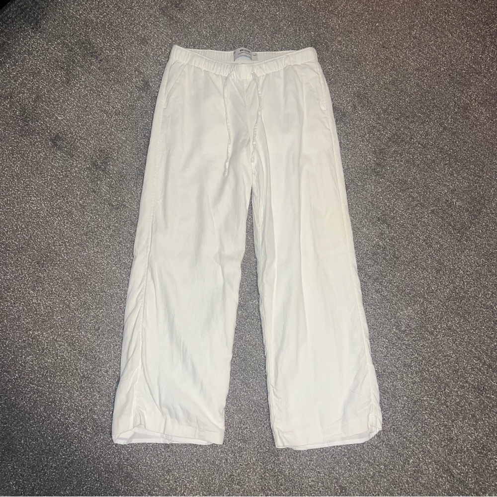 Hollister White Linen Pants